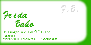 frida bako business card